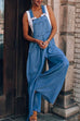 Febedress Pocketed Wide Leg Baggy Denim Overalls