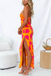 Febedress One Shoulder Side Split Printed Cami Maxi Dress