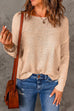 Febedress Drop Shoulder Long Sleeves Solid Knitting Sweater