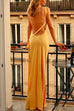 Febedress One Shoulder Backless Satin Maxi Party Dress