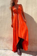 Febedress V Neck High Low Hem Tie Dye Maxi Cami Dress