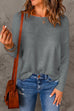 Febedress Drop Shoulder Long Sleeves Solid Knitting Sweater